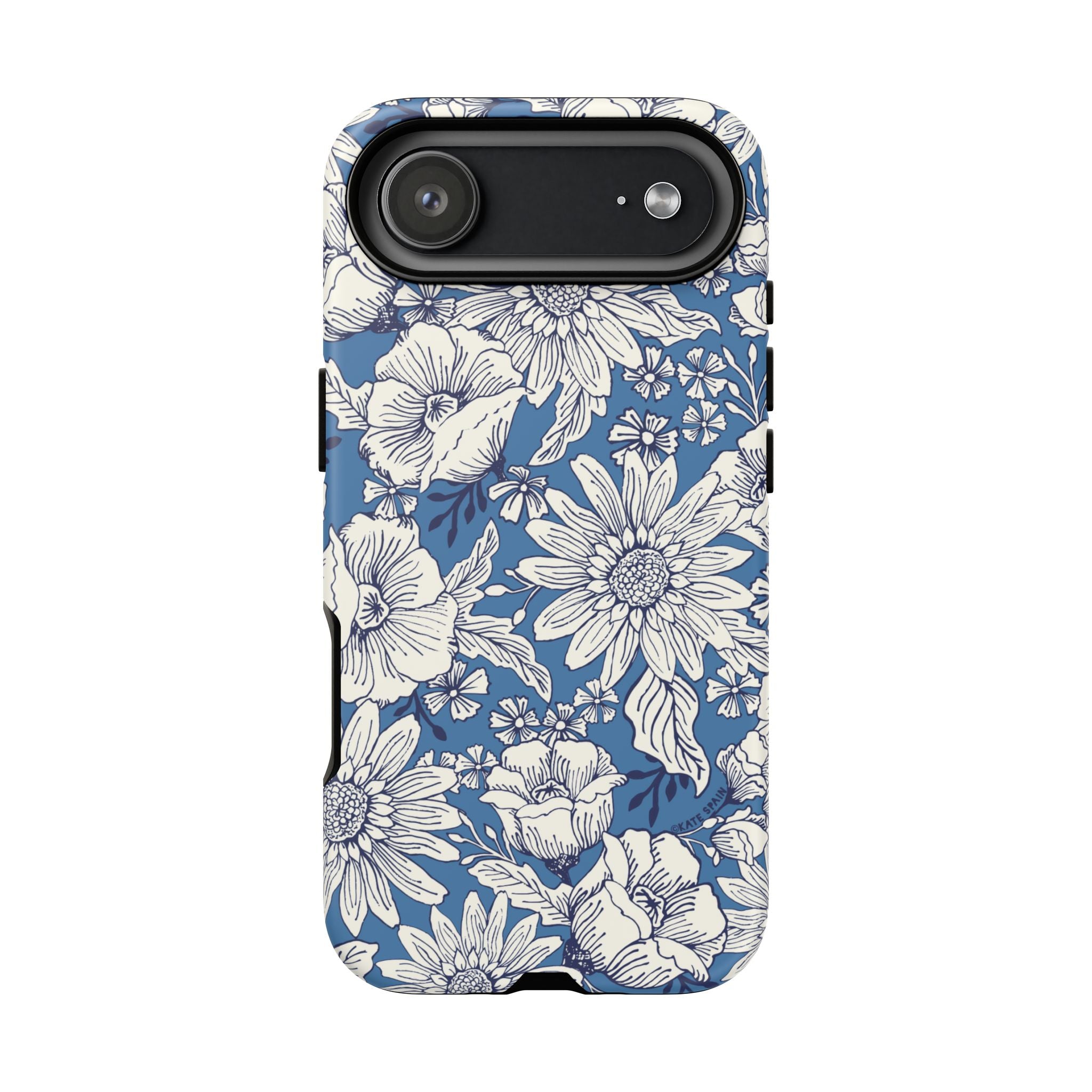 Jardin Tough iPhone 17 Air Case – Matte | blue and cream botanical garden print
