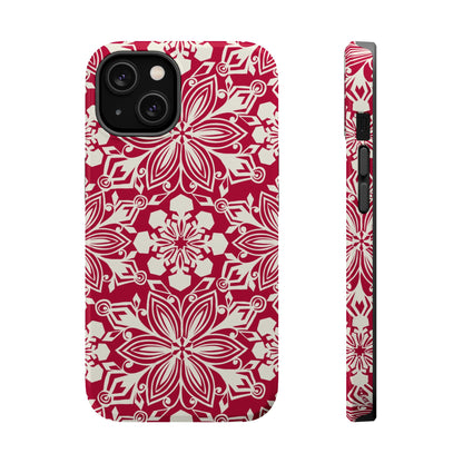 Snowfall Paper Cut Snowflake MagSafe Tough Case iPhone 14 Glossy