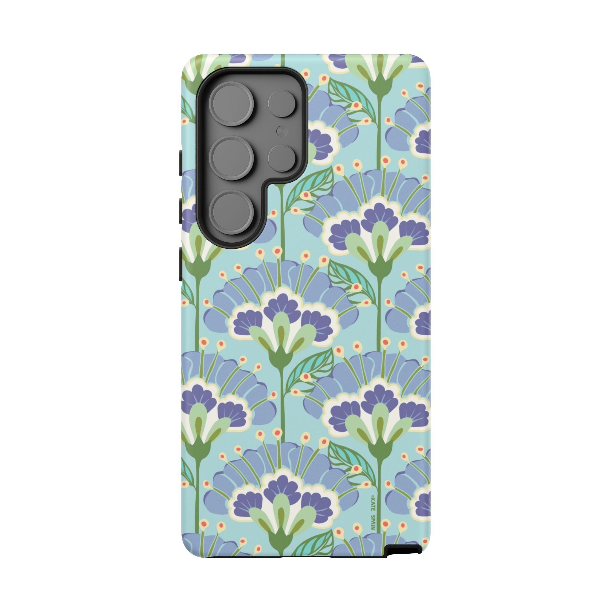 Lantern Flower Samsung Galaxy S25 Ultra Case – Matte | light blue, lavender, lime green floral print
