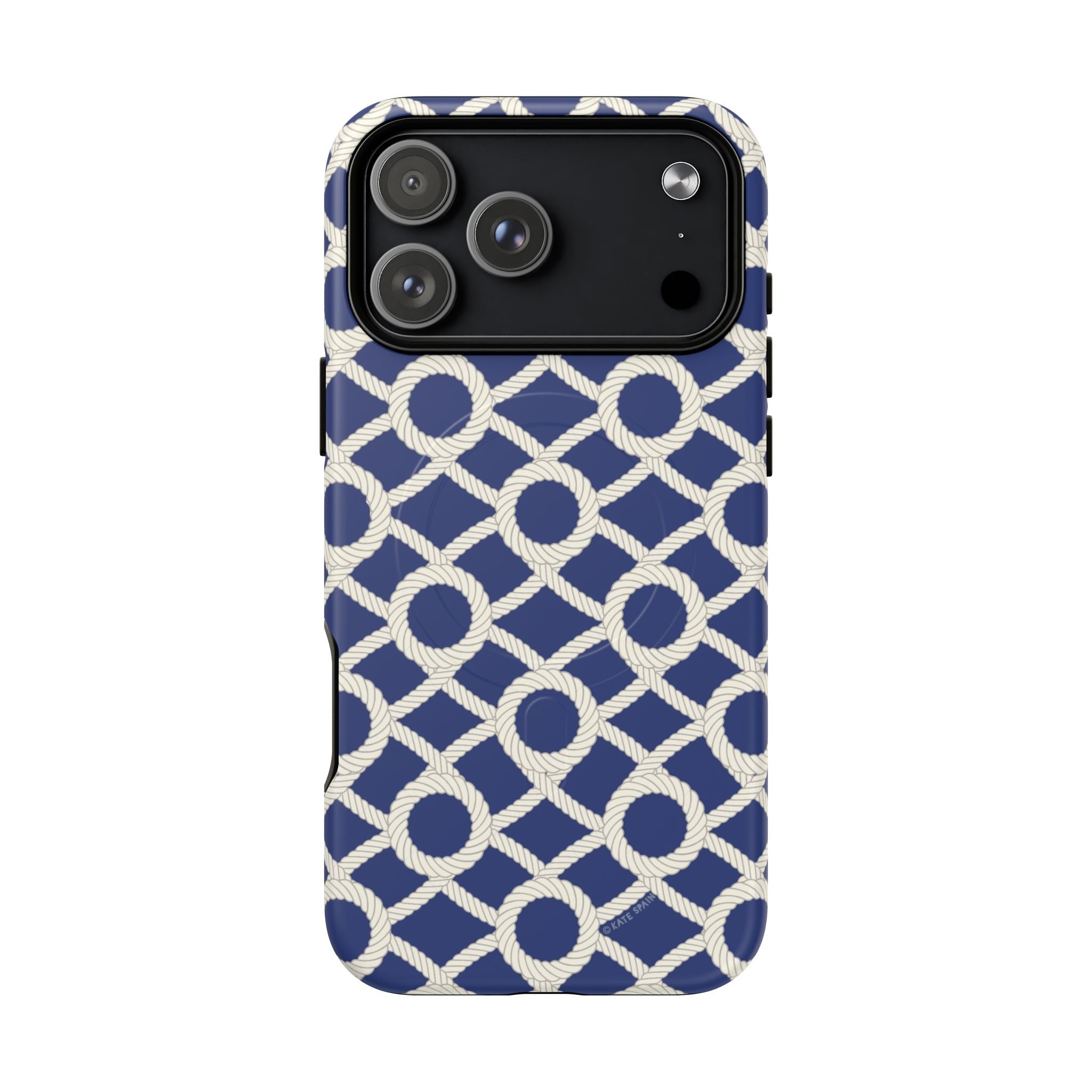 Sailor's Knot MagSafe iPhone 17 Pro Max Case – Matte | cream, navy nautical print