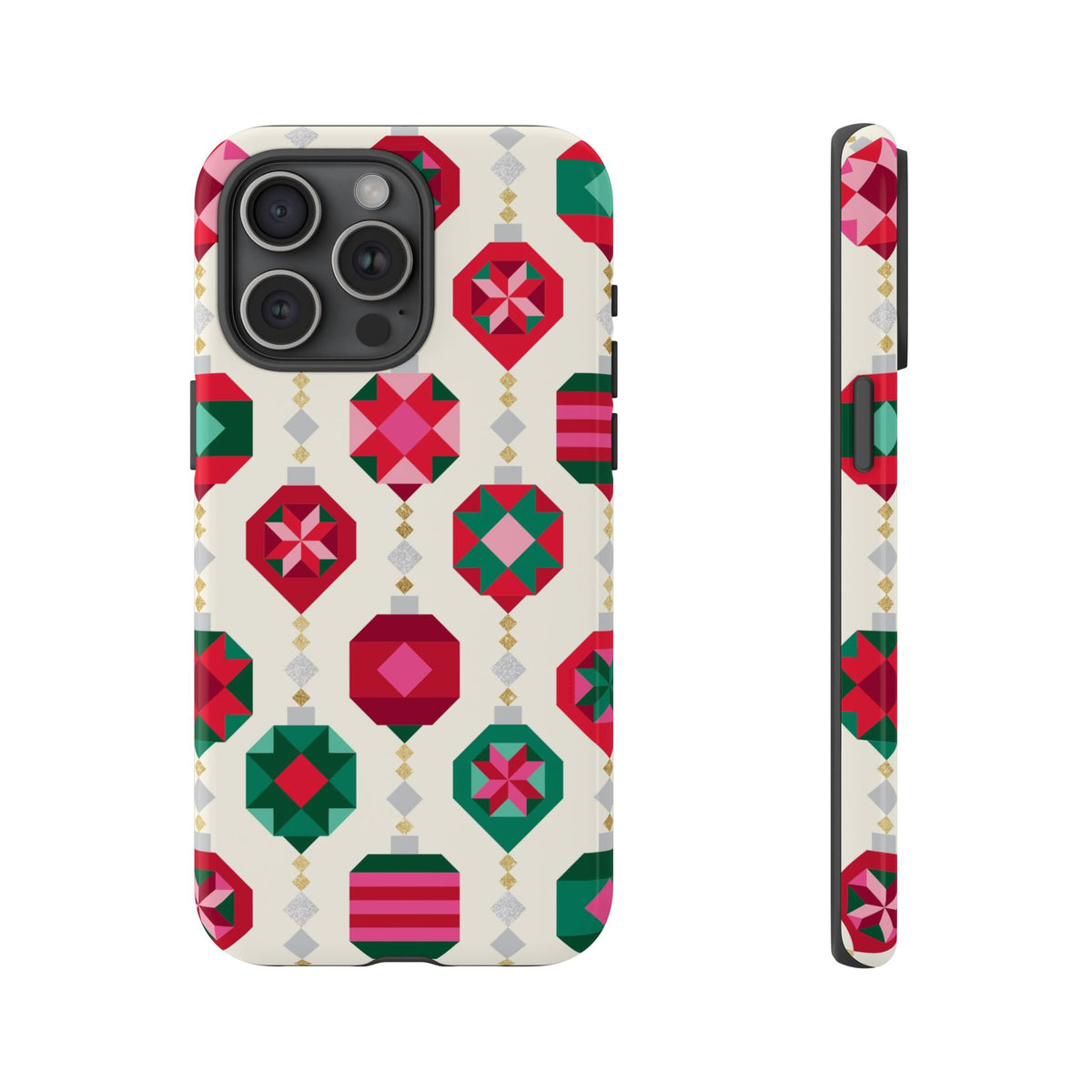 Felicity Ornaments Tough iPhone 15 Pro Max Case – Glossy | holiday ornament print