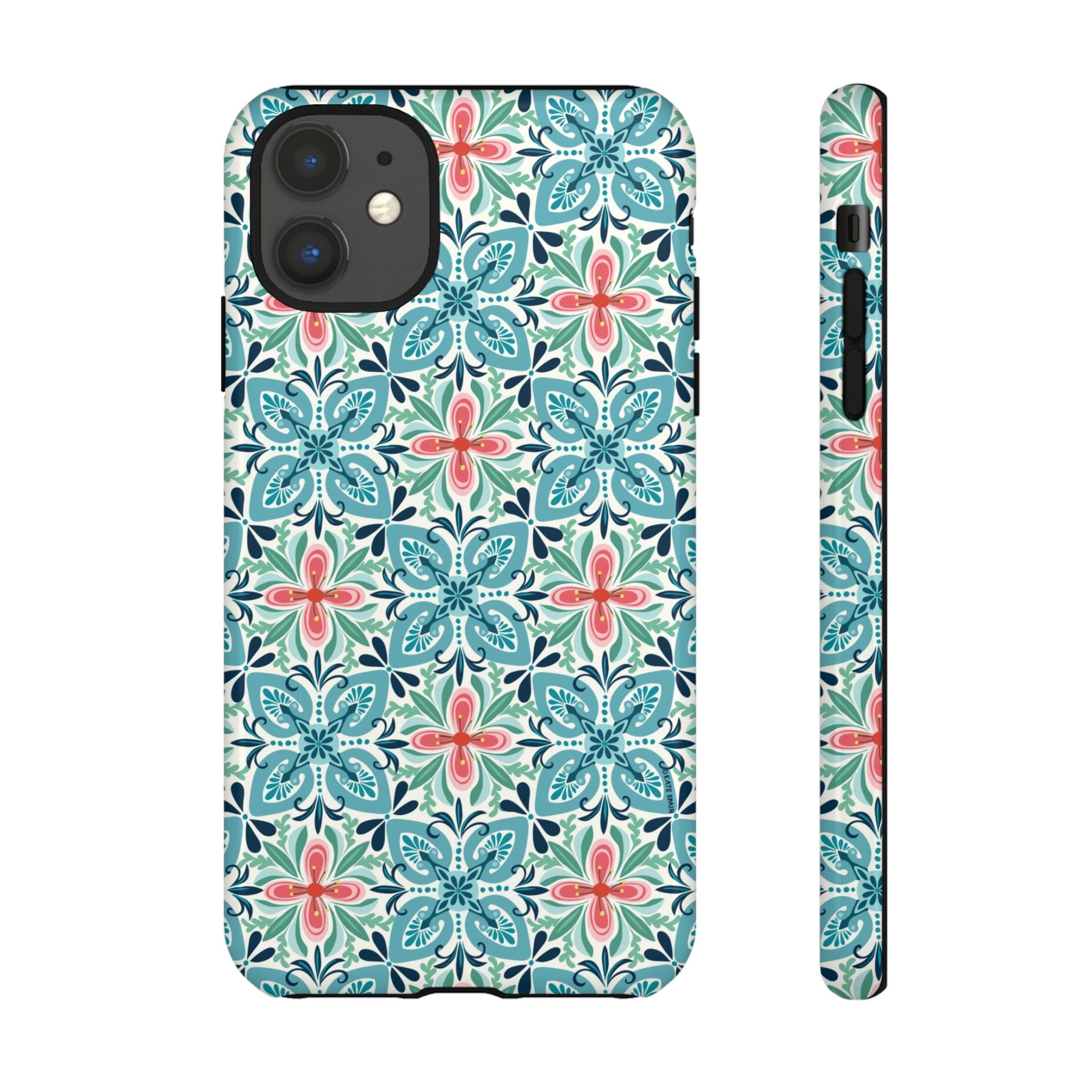 Stonecrop Tough iPhone 11 Case – Glossy | sage, cream, blush botanical succulent print