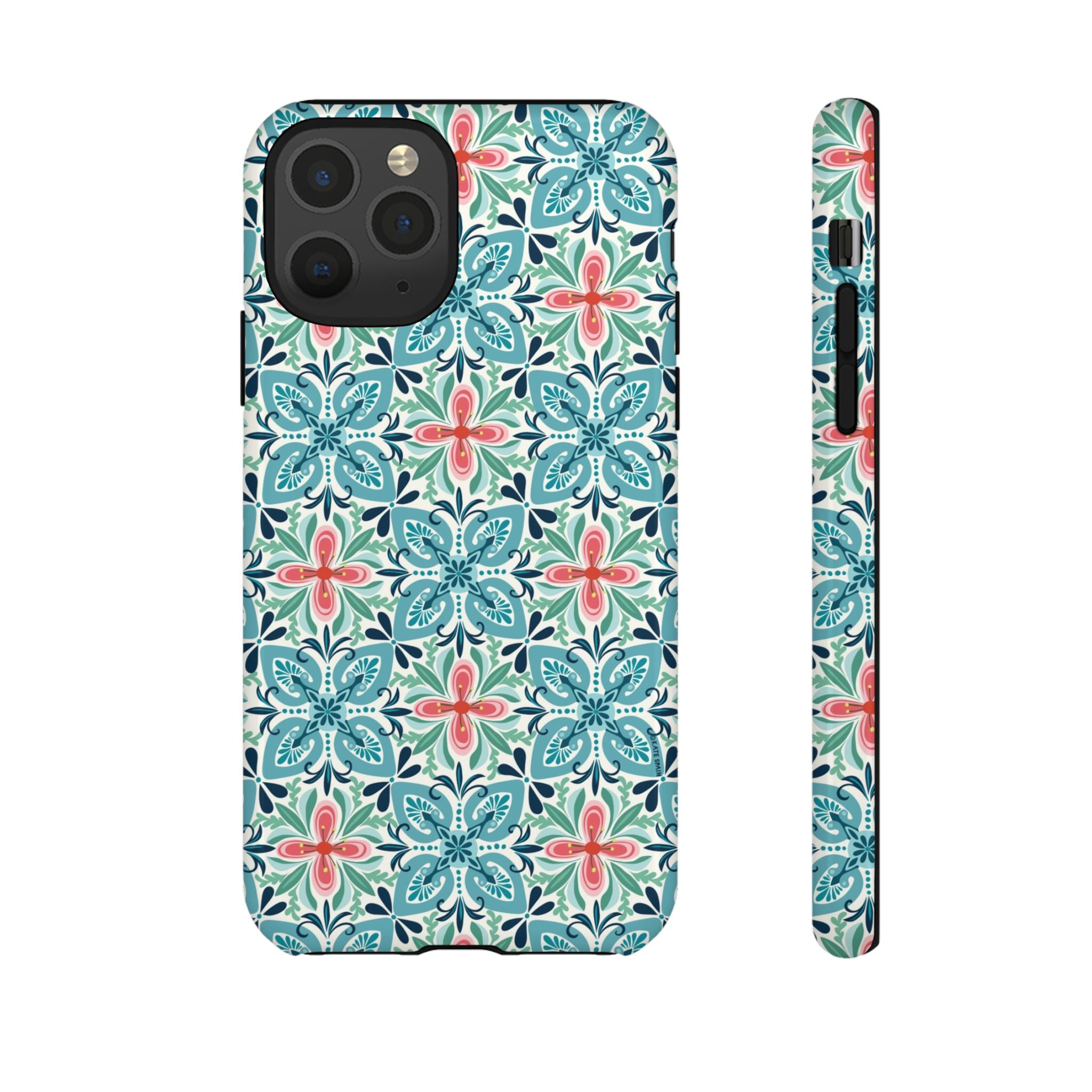 Stonecrop Tough iPhone 11 Pro Case – Glossy | sage, cream, blush botanical succulent print