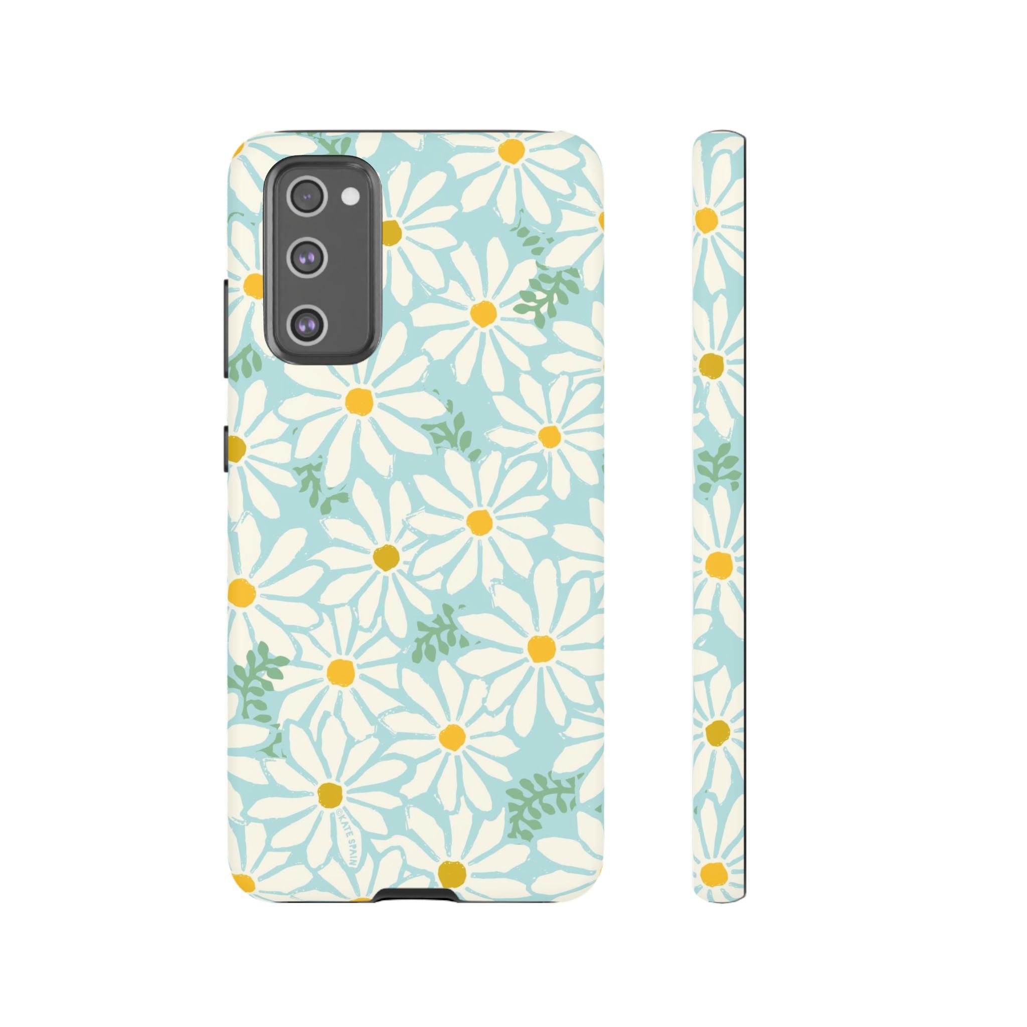 Luxury Daisies Samsung Galaxy S20 FE Case – Matte | white, yellow, aqua daisy floral print