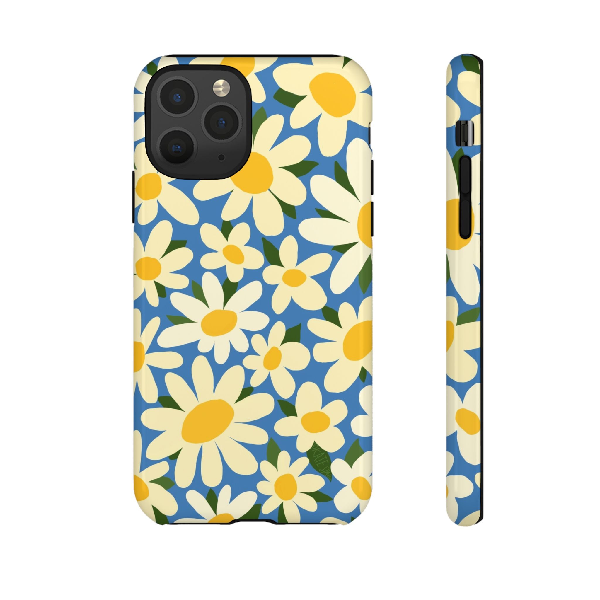 Shasta Daisy Tough iPhone 11 Pro Case – Glossy | blue, cream, yellow daisy floral print