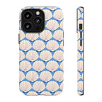 Seashells Tough iPhone 13 Pro Case – Matte | periwinkle, cream, blush scallop shell print