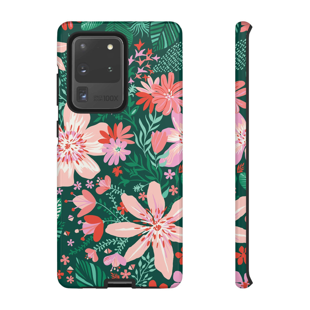 Tropical Bonaire Samsung Galaxy S20 Ultra Case – Glossy | jade, pink, white tropical floral botanical print