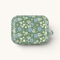 AirPods Gen 1 case – Glossy | periwinkle and cream ditsy flowers on sage green ground