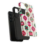 Felicity Ornaments Samsung Galaxy S26 Plus Case – Glossy | cream, red, pink, green, mint geometric quilted ornament print