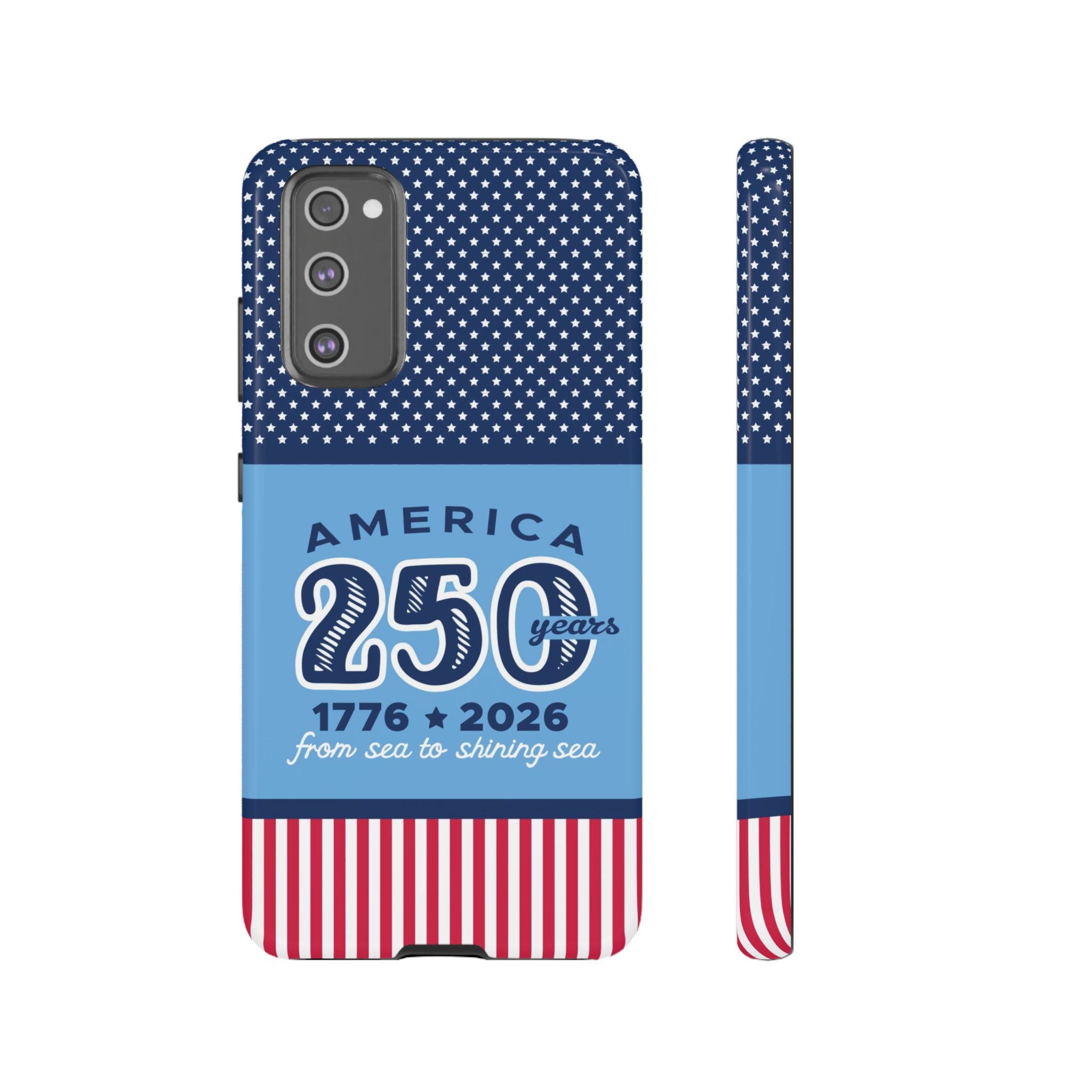 Sea to Shining Sea Samsung Galaxy S21 Case – Glossy | navy, sky blue, red patriotic America 250 commemorative print
