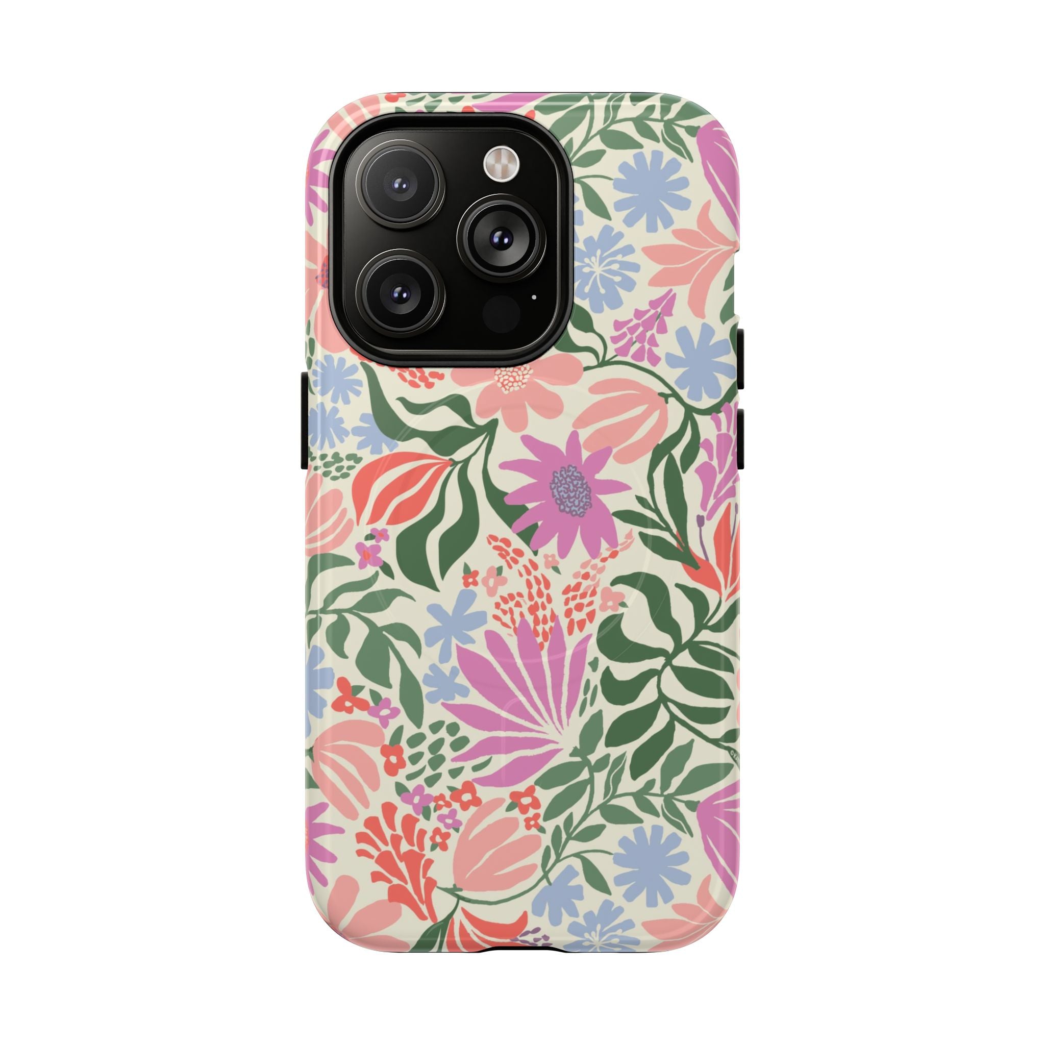 Botanica Pastel MagSafe iPhone 14 Pro Case – Glossy | blush, lavender, sage pastel botanical wildflower print