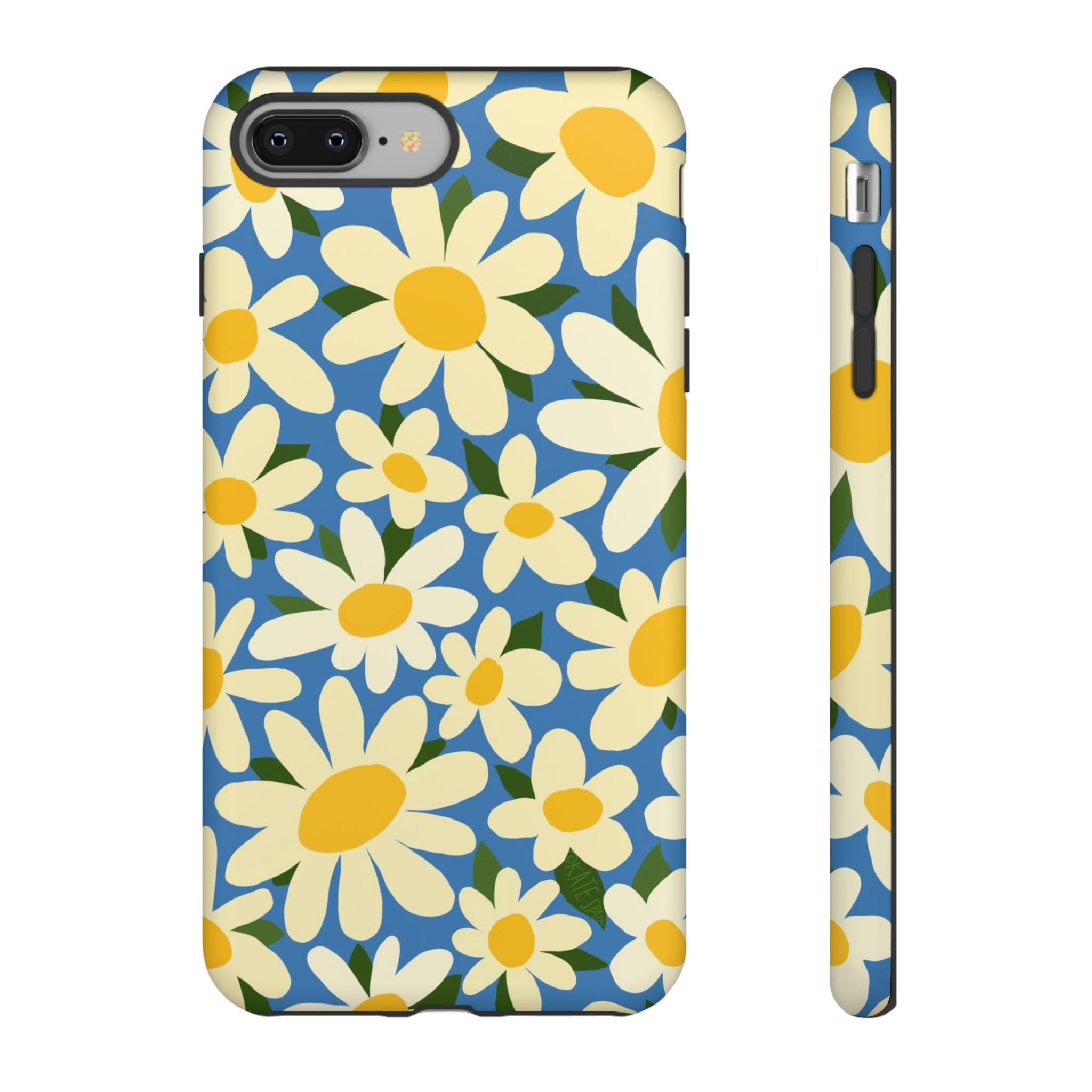 Shasta Daisy Tough iPhone 8 Plus Case – Matte | blue, cream, yellow daisy floral print