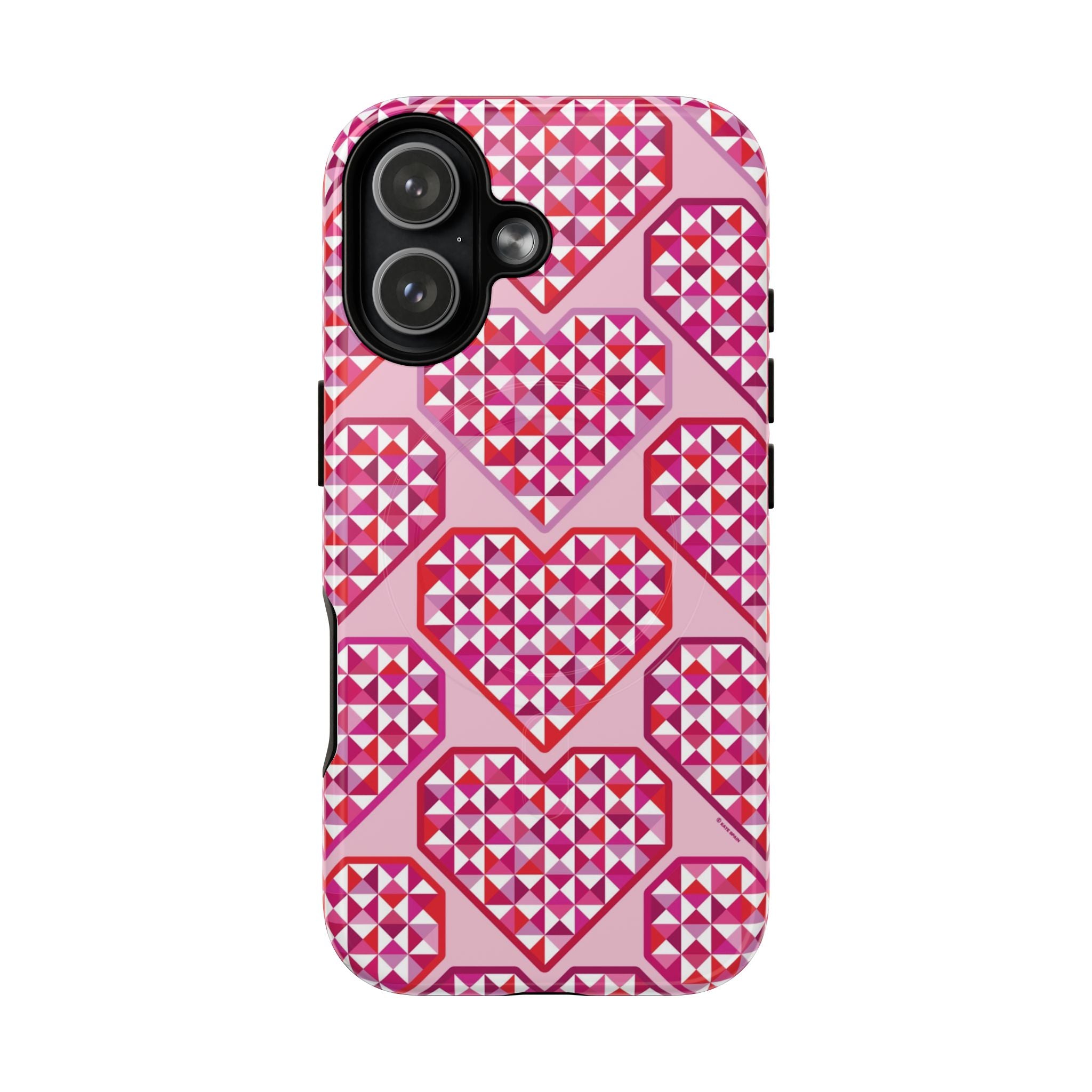 Pink Pyramid Heart MagSafe iPhone Case
