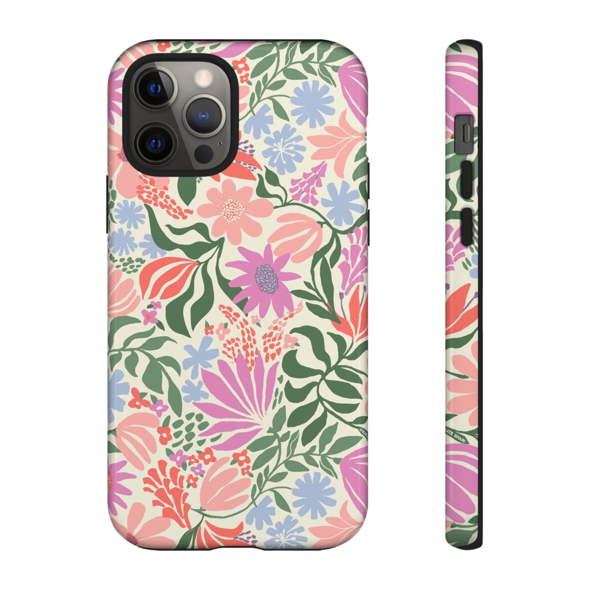 Botanica Pastel Tough iPhone 12 Pro Case – Glossy | blush, lavender, sage pastel botanical wildflower print