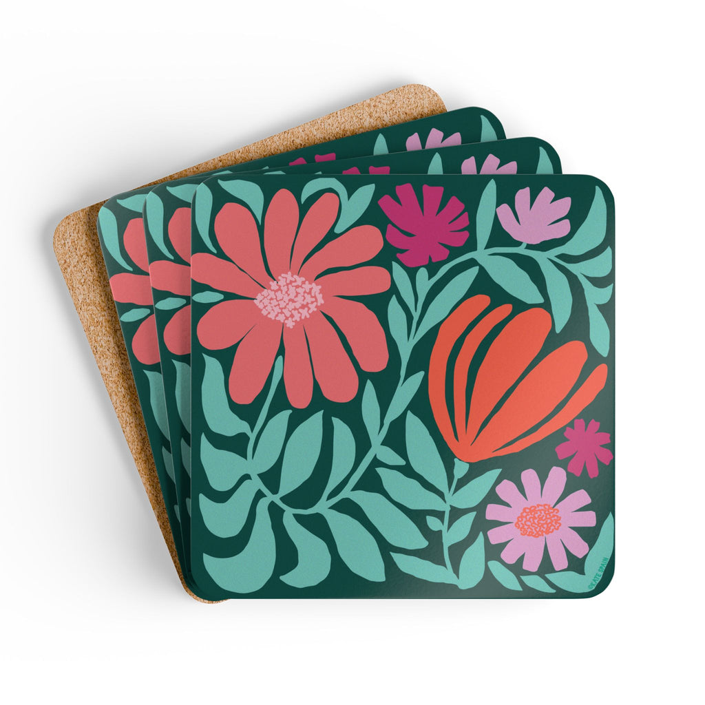 Botanica Floral Cork Coaster Set