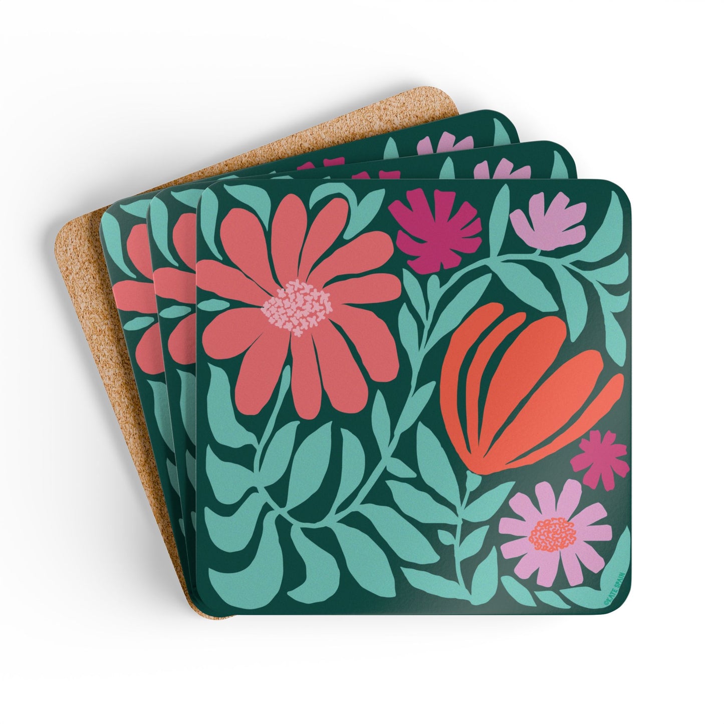 Botanica Floral Cork Coaster Set