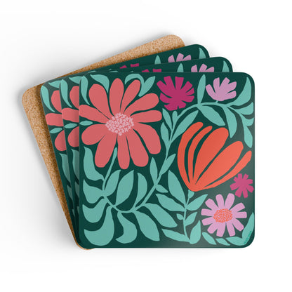 Botanica Floral Cork Coaster Set