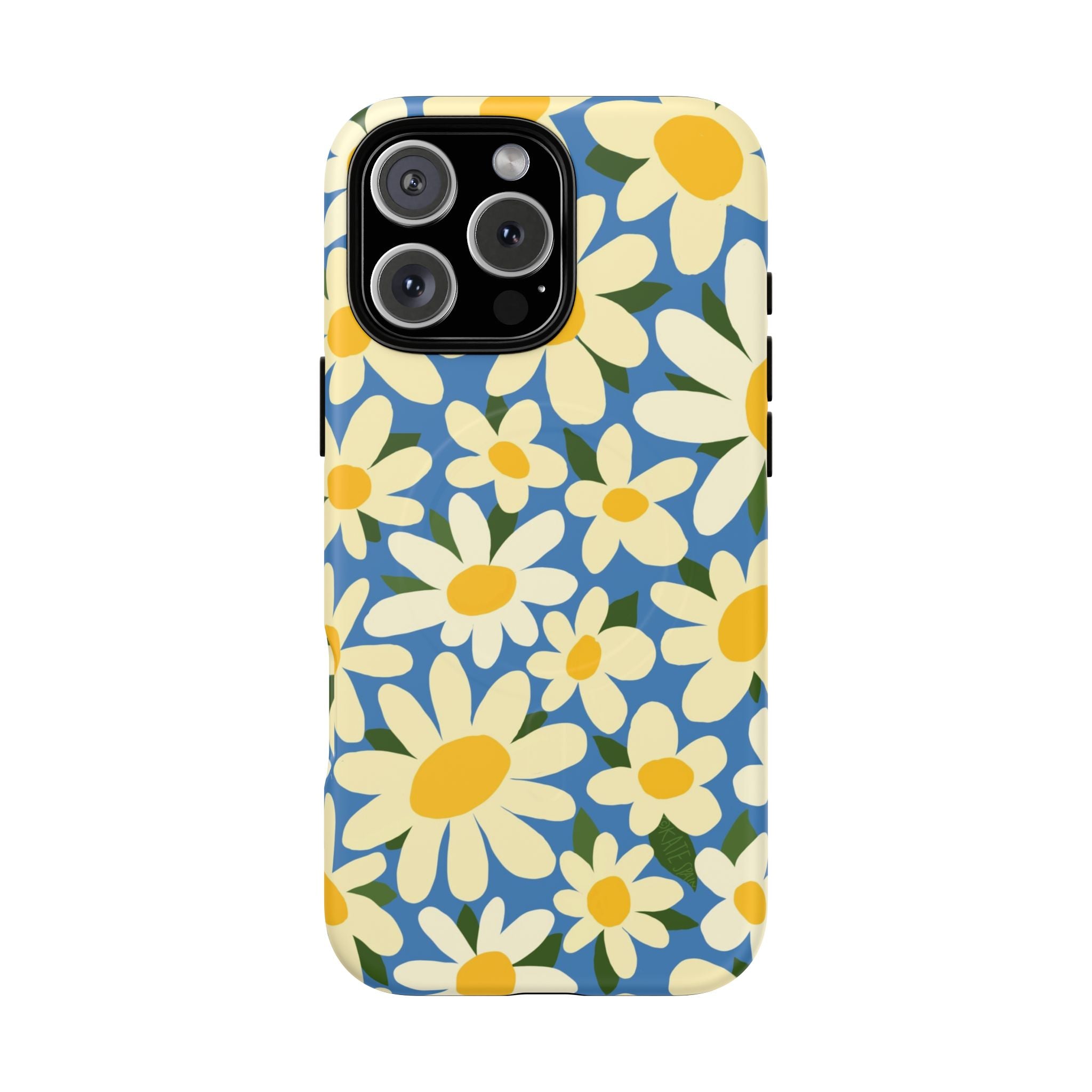 Shasta Daisy MagSafe iPhone 16 Pro Max Case – Matte | blue, cream, yellow daisy floral print