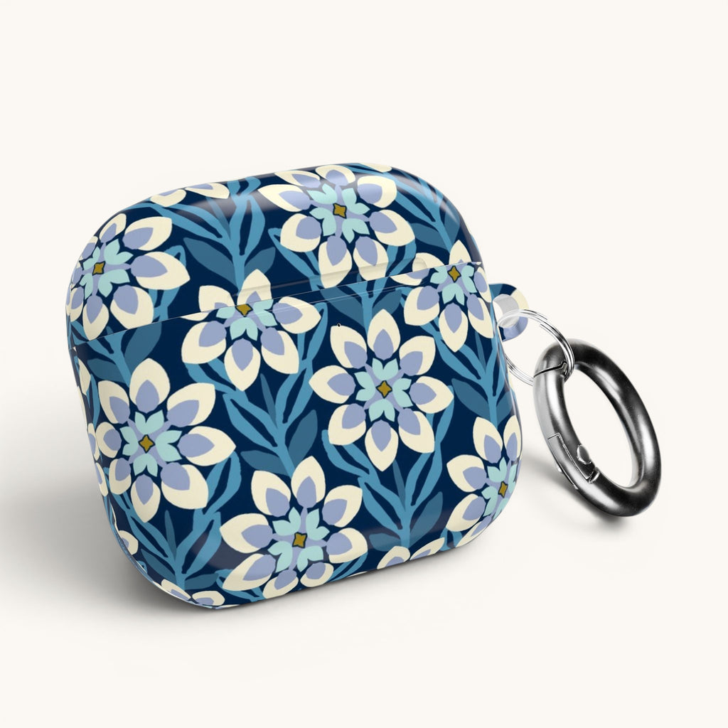 Modern Dahlia Navy AirPods Case