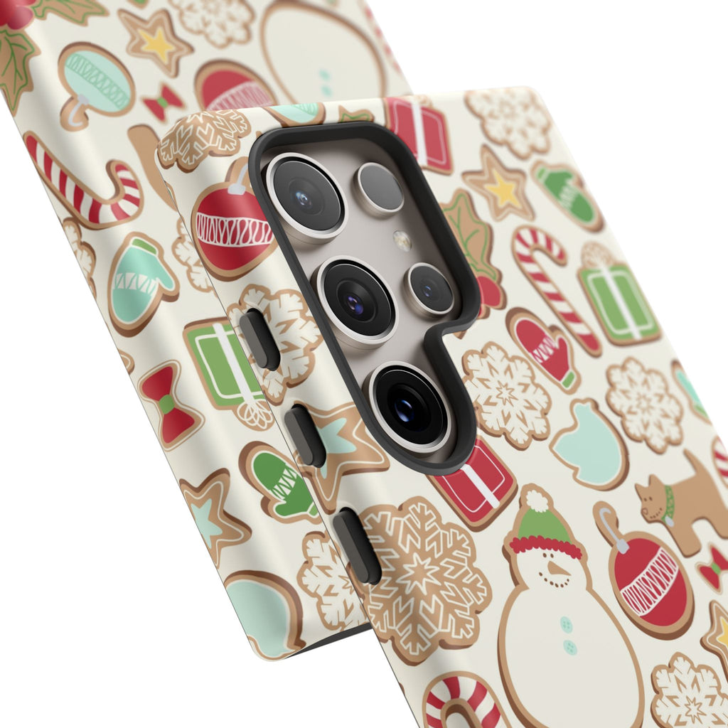 Gingerbread Cookies Samsung Galaxy S24 Plus Case – Matte | cream, red, green gingerbread holiday cookie print