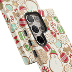 Gingerbread Cookies Samsung Galaxy S24 Plus Case – Matte | cream, red, green gingerbread holiday cookie print
