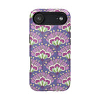 Lantern Flower MagSafe iPhone 17 Air Case – Glossy | periwinkle, purple, mauve, sage botanical lantern floral print MagSafe compatible, dual-layer protection