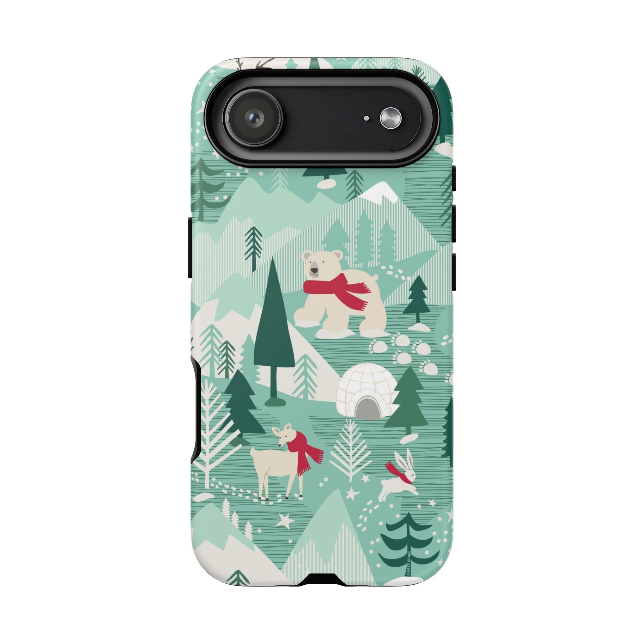 Arctica Winter Tough iPhone 17 Air Case – Matte | aqua, evergreen, white, animal frolic winter wonderland print