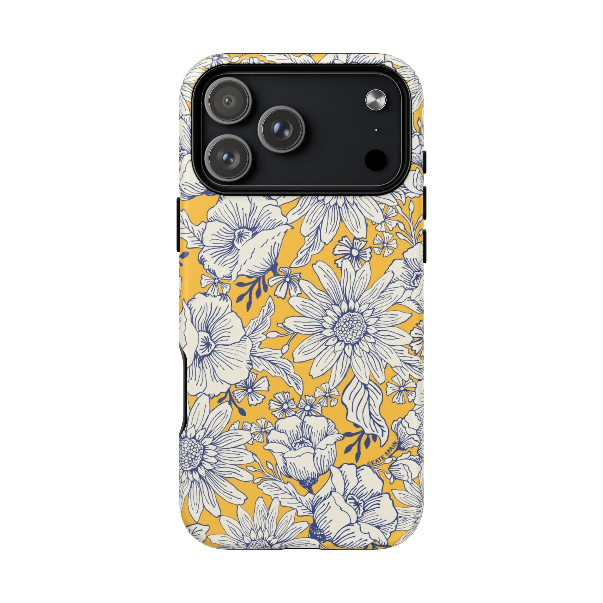 Jardin Yellow MagSafe iPhone 17 Pro Max Case – Matte | yellow and cream botanical garden print