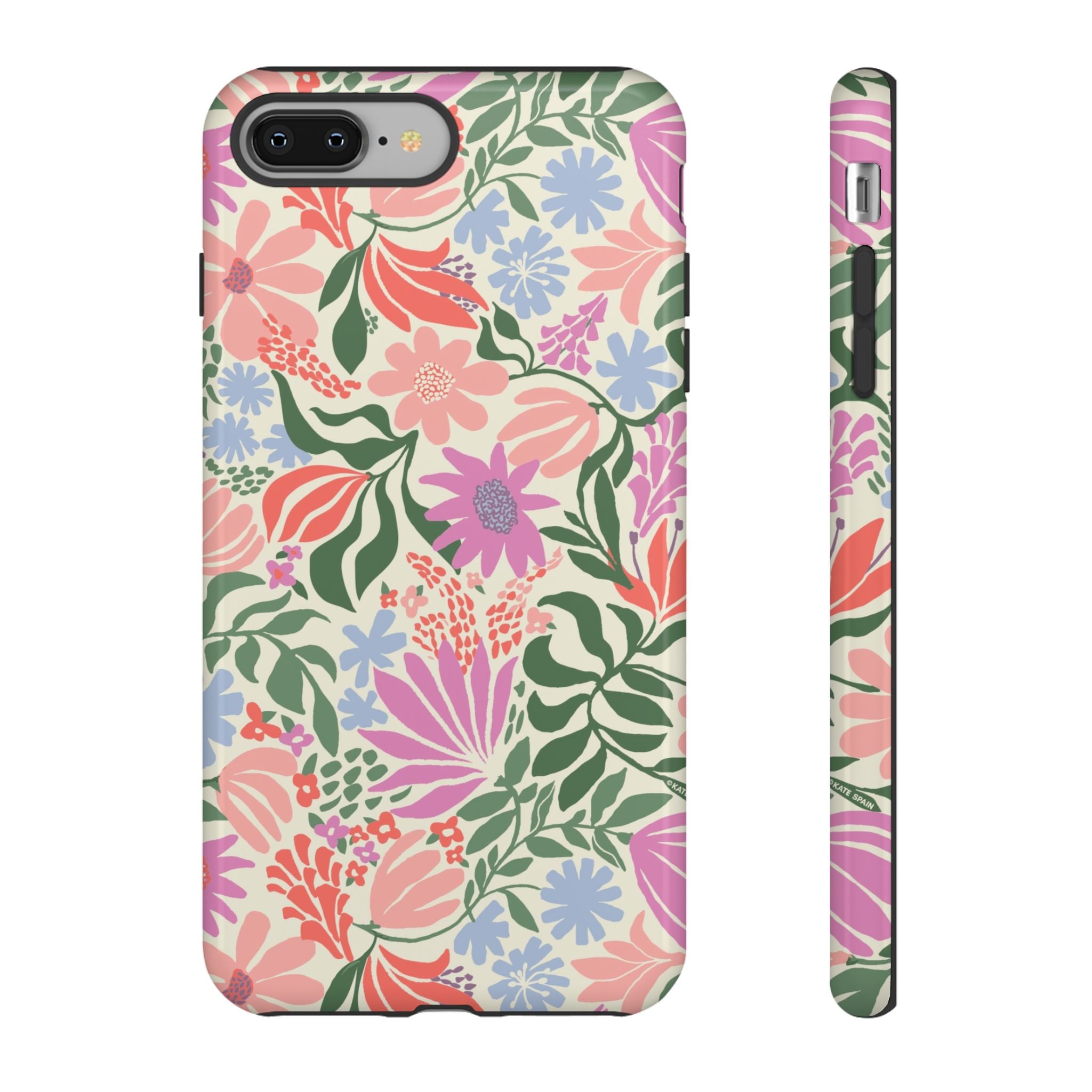 Botanica Pastel Tough iPhone 8 Plus Case – Glossy | blush, lavender, sage pastel botanical wildflower print