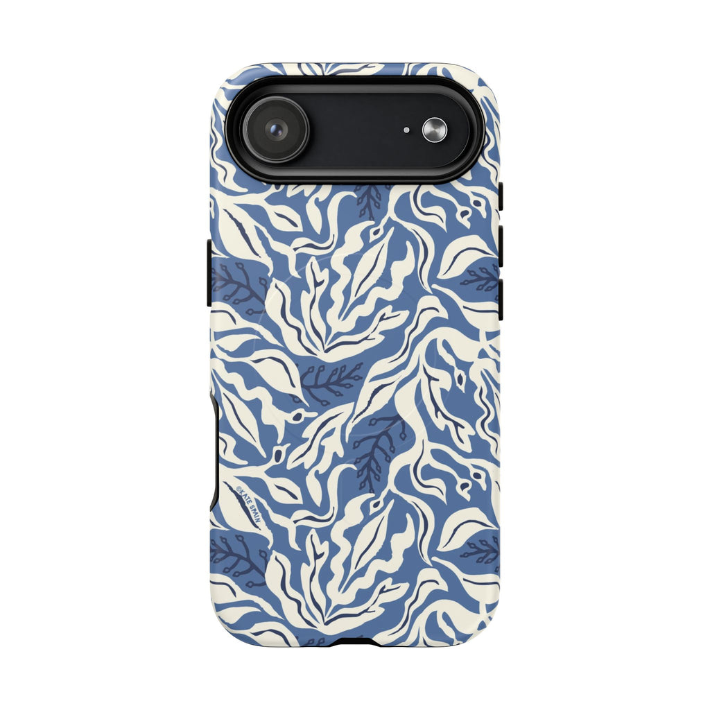 Ocean Tides MagSafe iPhone 17 Air Case – Matte | blue and white tidal bed ocean print