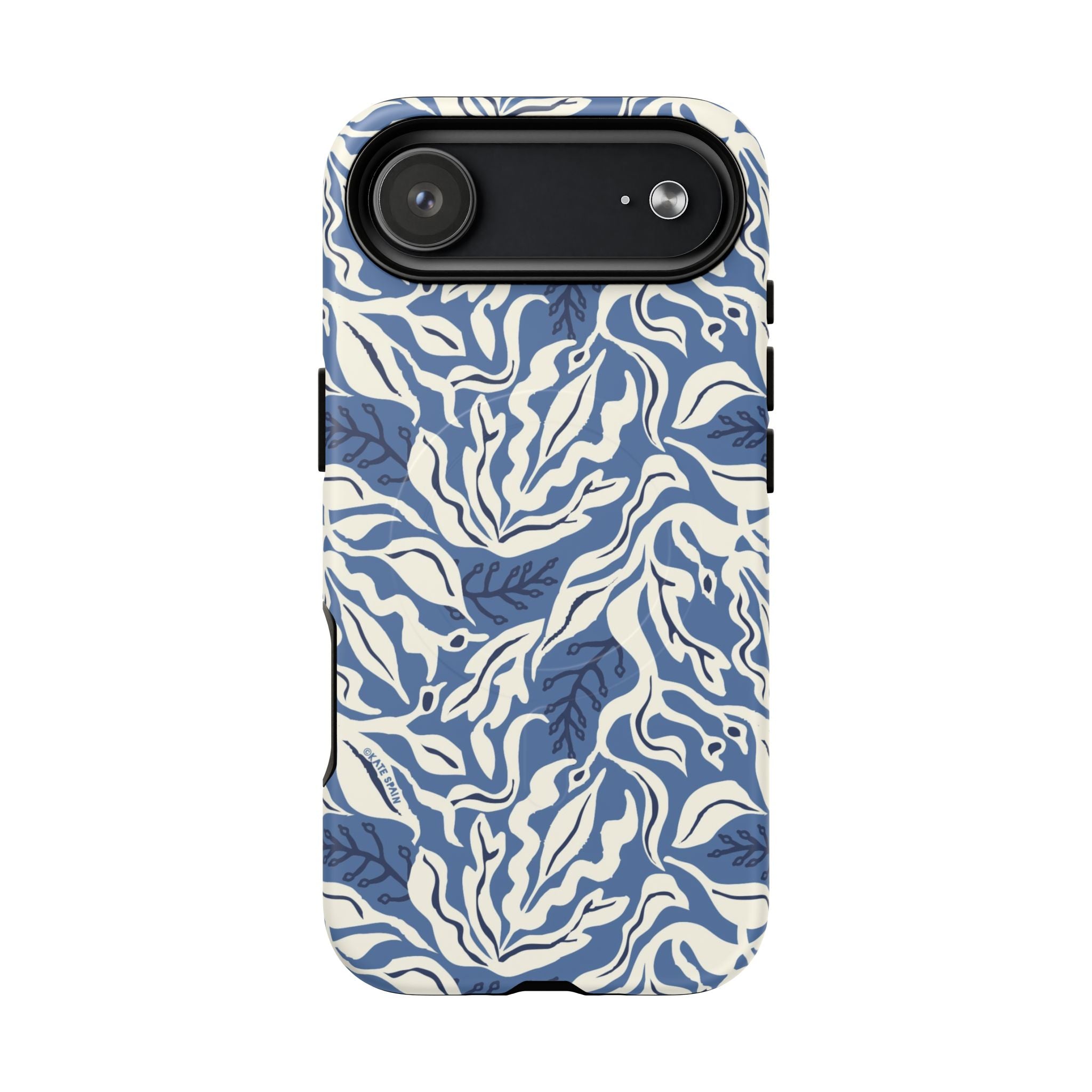 Ocean Tides MagSafe iPhone 17 Air Case – Matte | blue and white tidal bed ocean print