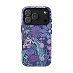 Terrain Night MagSafe iPhone 17 Pro Case – Matte | navy, purple, aqua botanical woodland floral print