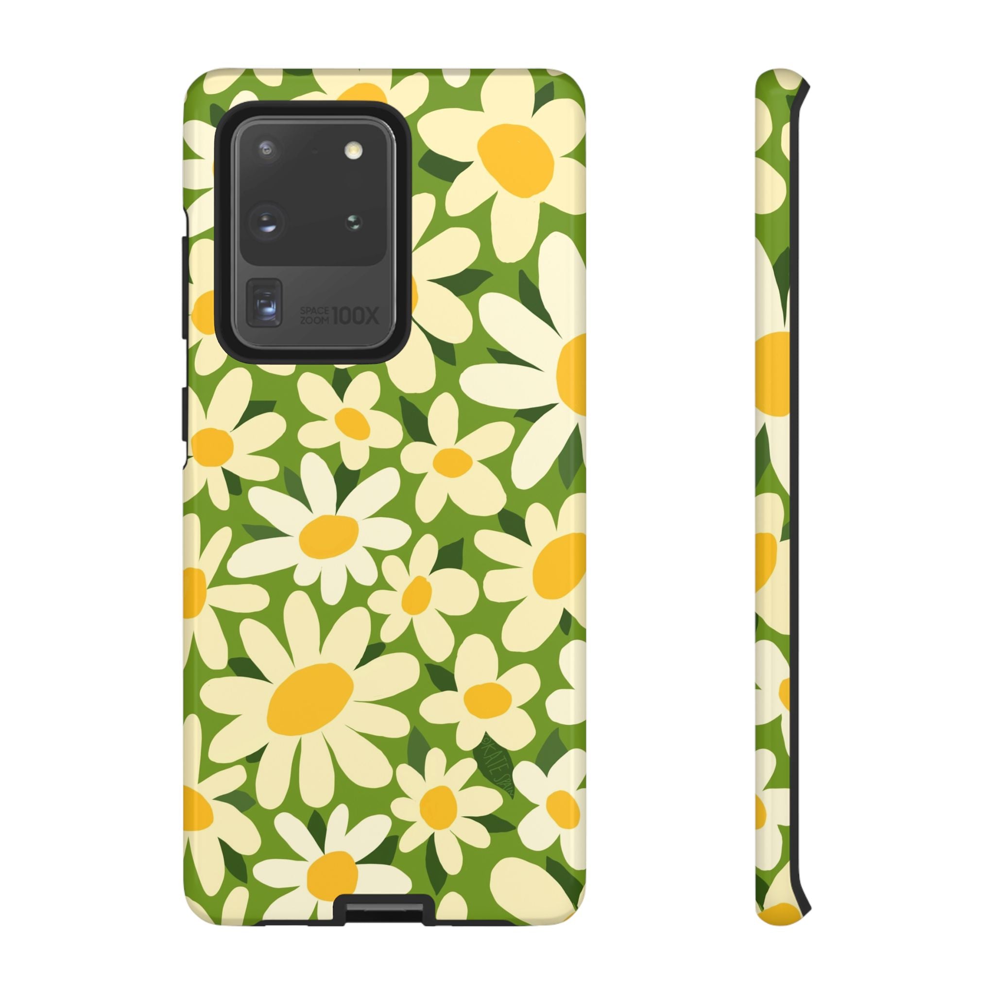 Luxury Shasta Samsung Galaxy S20 Ultra Case – Glossy | green, white, yellow daisy floral print