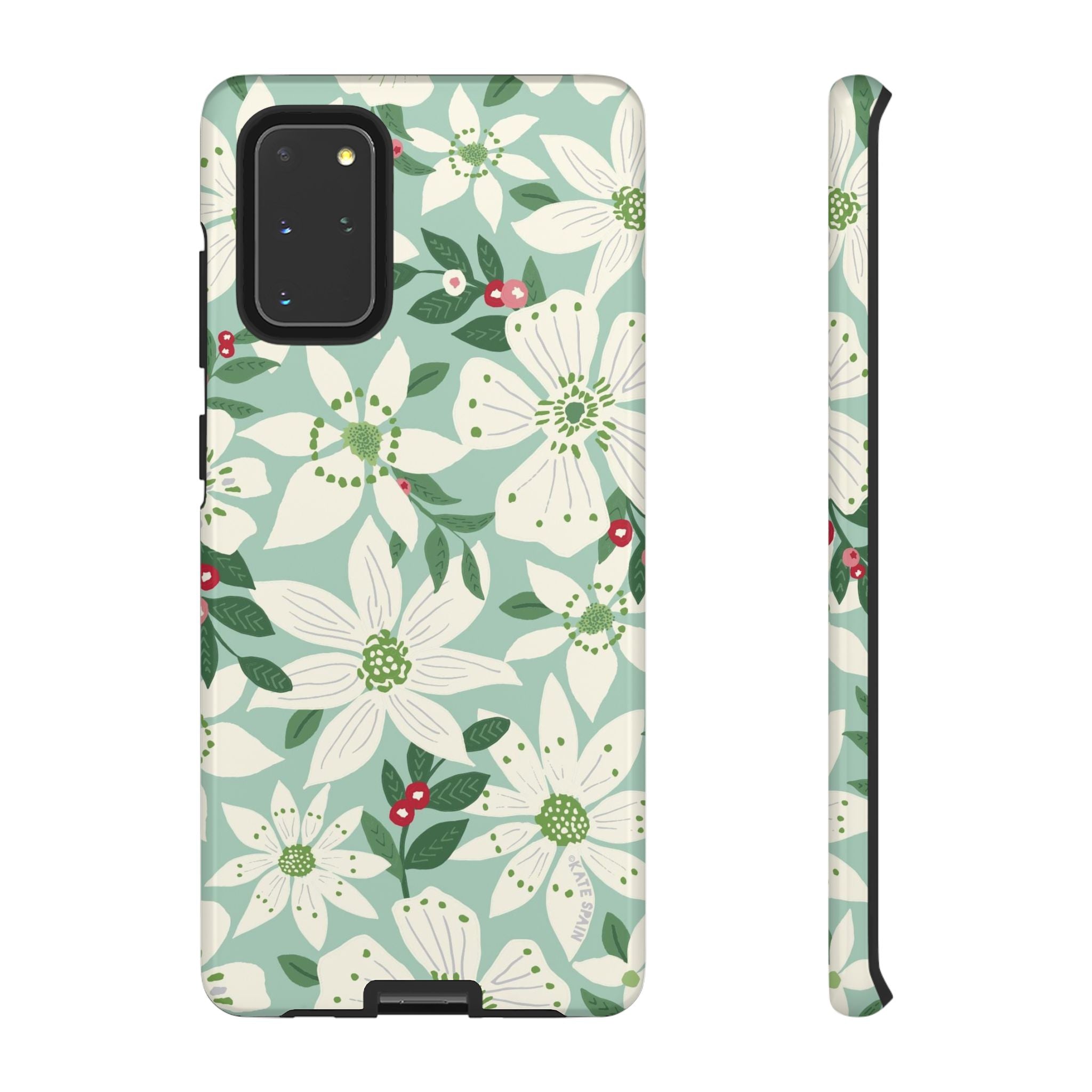 Gardenia Samsung Galaxy S20+ Case – Glossy | white, cream, green gardenia botanical print