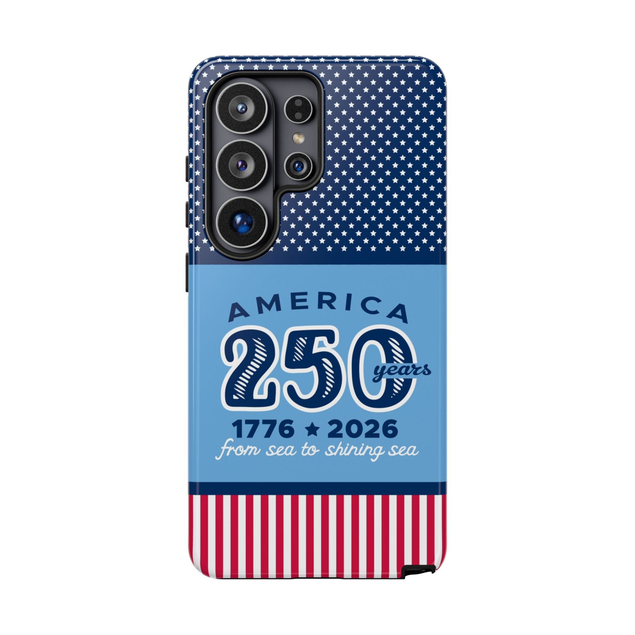 Sea to Shining Sea Samsung Galaxy S24 Ultra Case – Glossy | navy, sky blue, red patriotic America 250 commemorative print