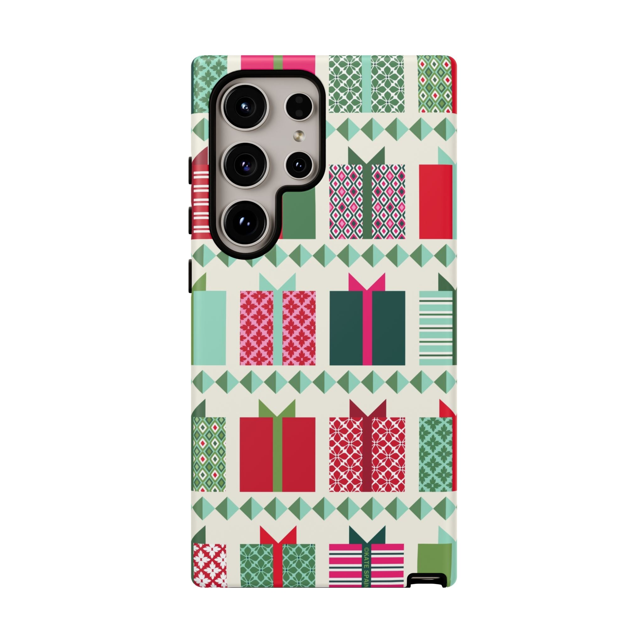 All Wrapped Up Samsung Galaxy S24 Ultra Case – Matte | cream, red, pink, green, mint geometric gift wrap holiday print