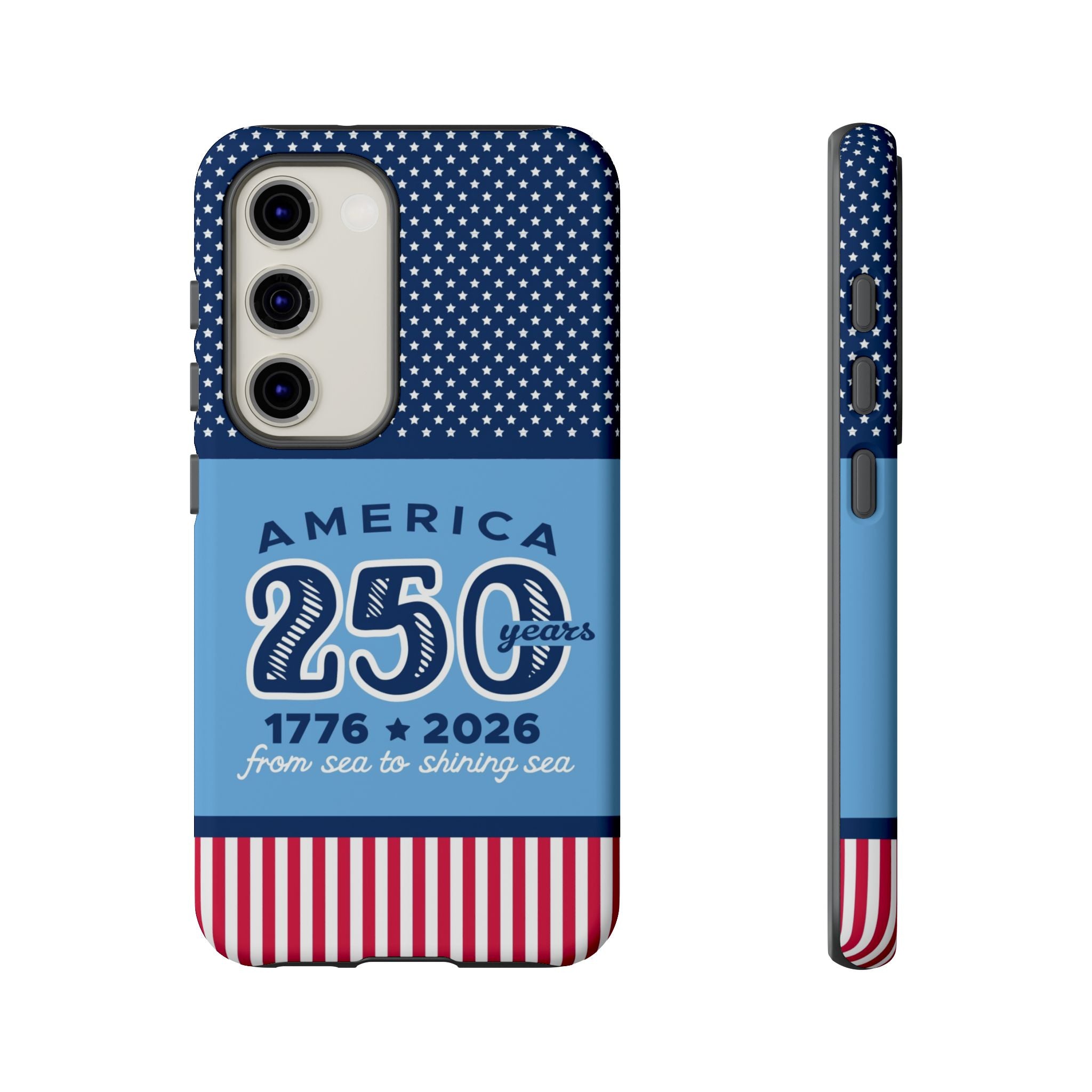 Sea to Shining Sea Samsung Galaxy S21 Ultra Case – Matte | angled side view showing camera cutout and slim fit