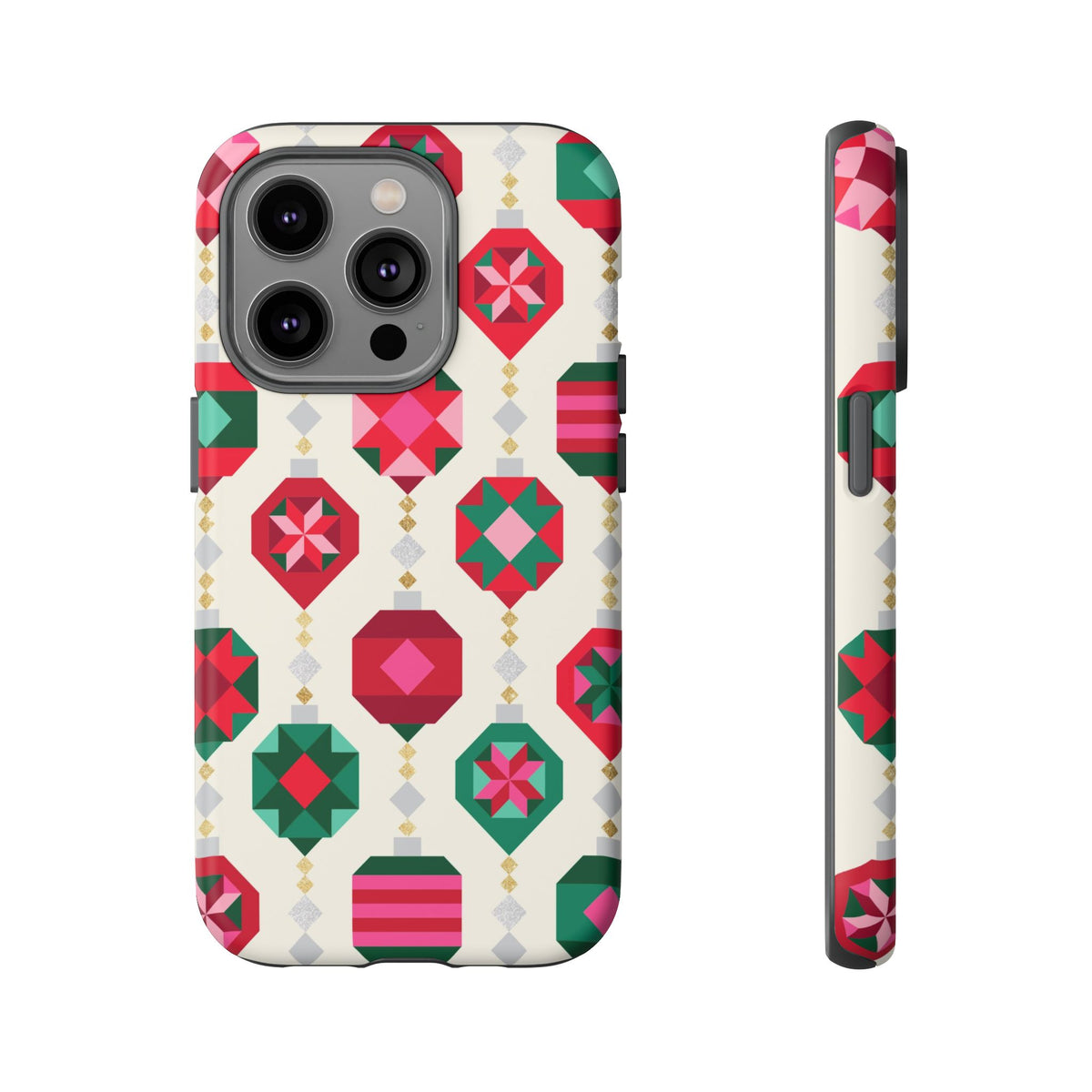 Felicity Ornaments Tough iPhone 14 Pro Case – Matte | holiday ornament print