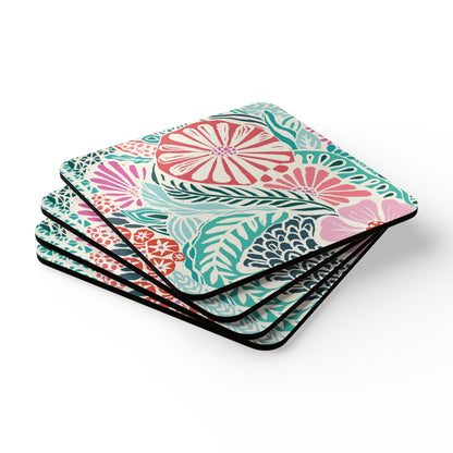 Tropica Multicolor Cork Coaster Set