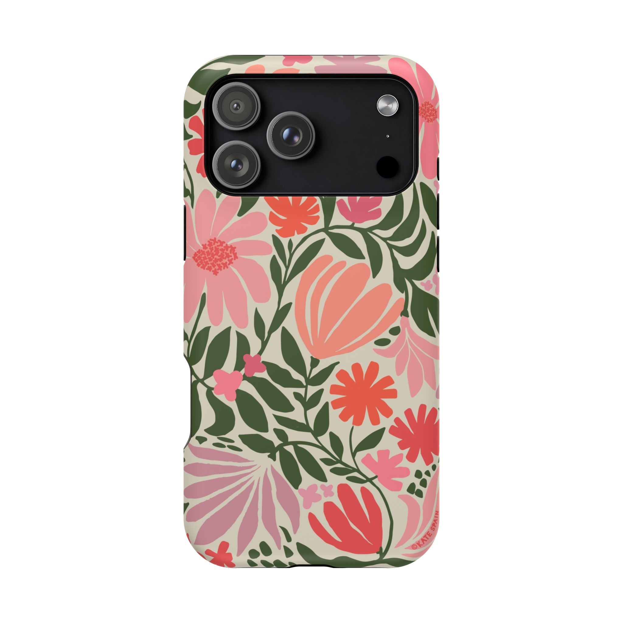 Botanica MagSafe iPhone 17 Pro Max Case – Matte | coral, pink, sage green botanical wildflower print