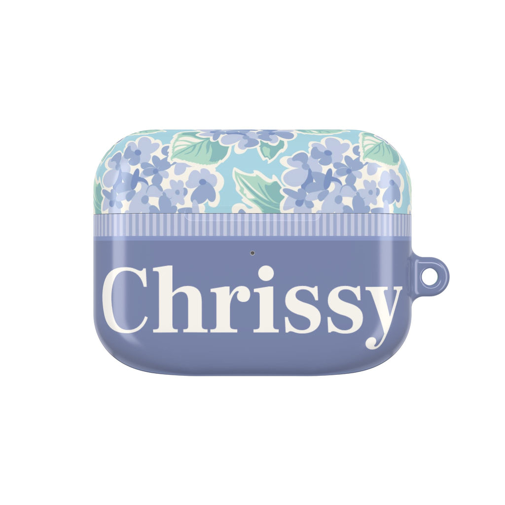 Nantucket Hydrangea Personalized AirPods Case
