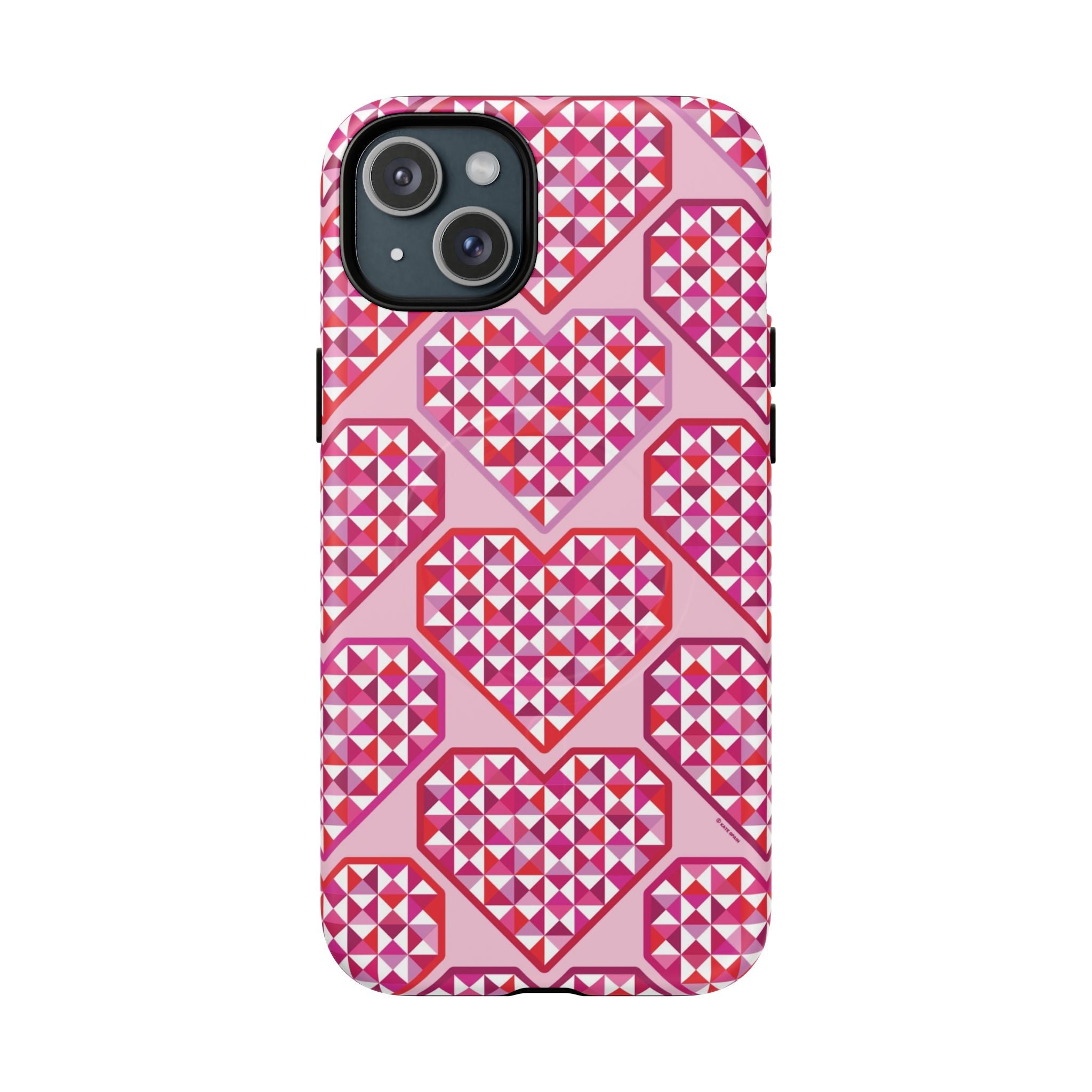Pink Pyramid Heart MagSafe iPhone Case
