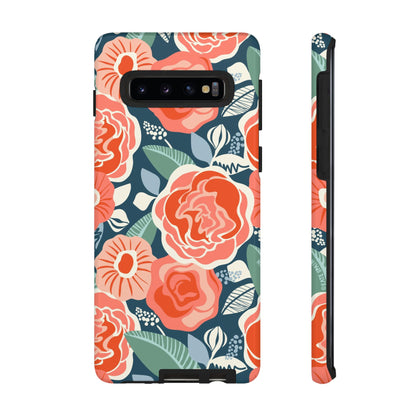 Tea Rose Navy Samsung Galaxy Tough Case