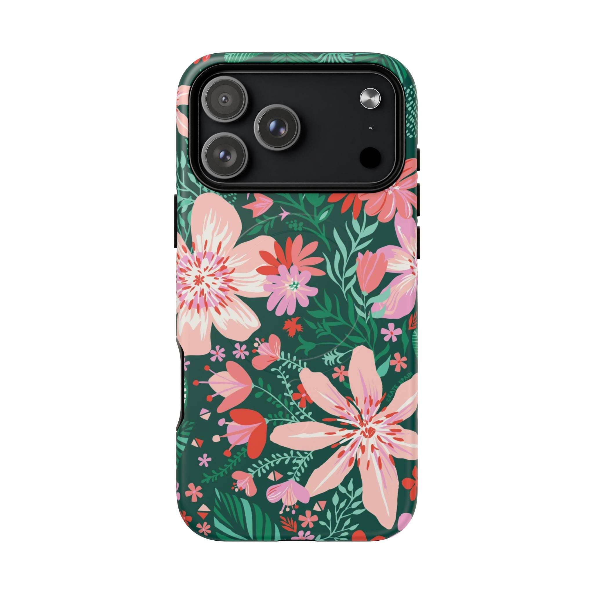 Bonaire MagSafe iPhone 17 Pro Max Case – Matte | jade, pink, white tropical floral botanical print