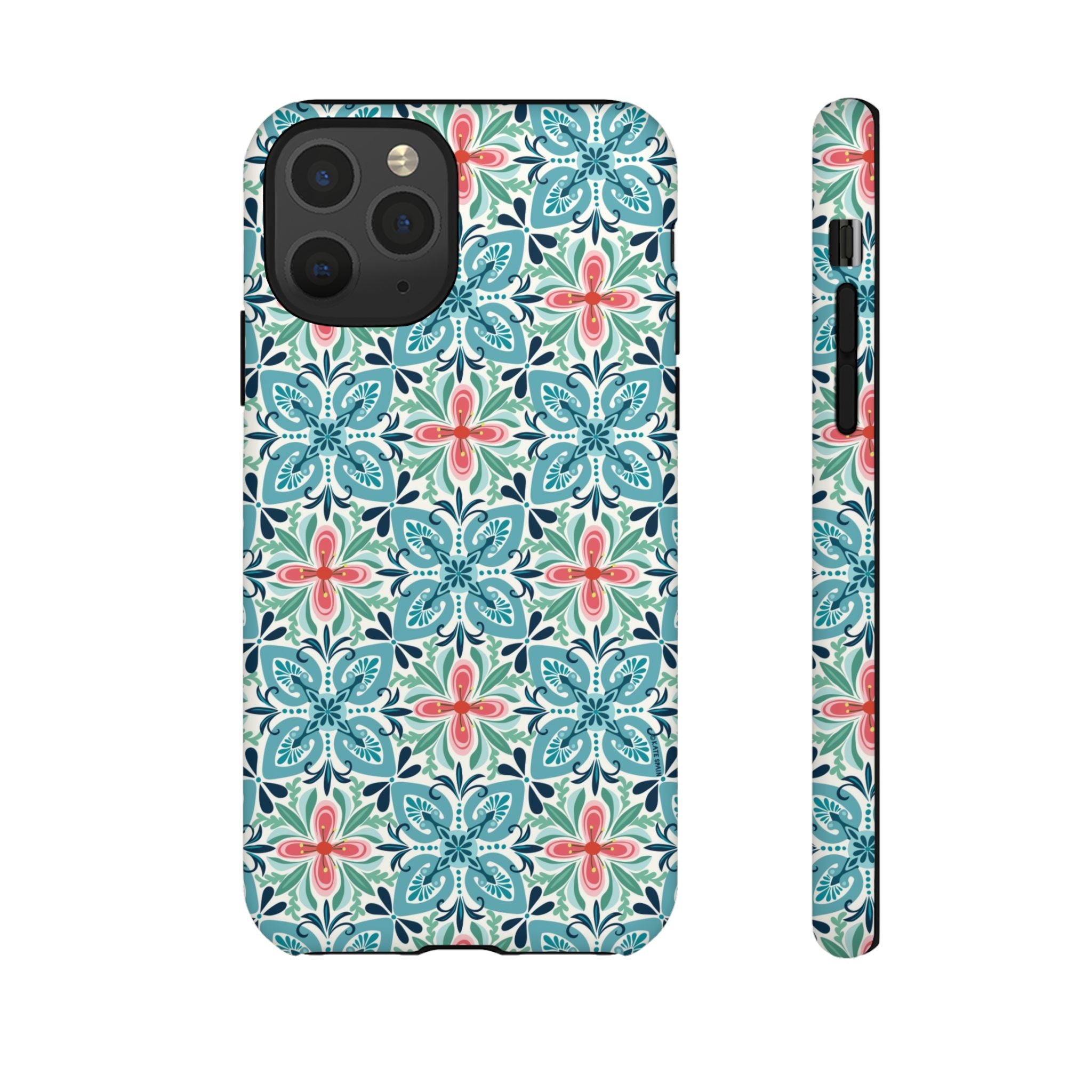 Stonecrop Tough iPhone 11 Pro Case – Matte | sage, cream, blush botanical succulent print