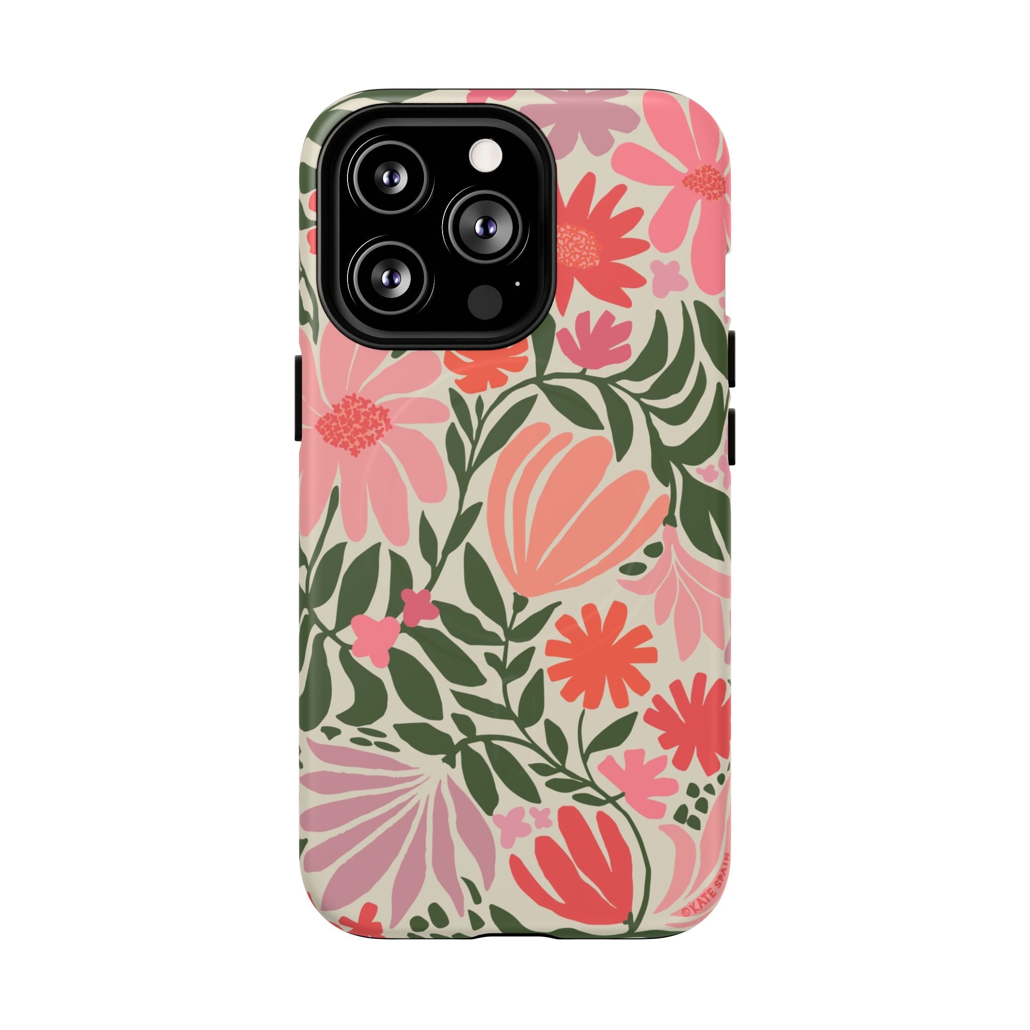 Botanica MagSafe iPhone 13 Pro Case – Matte | coral, pink, sage green botanical wildflower print