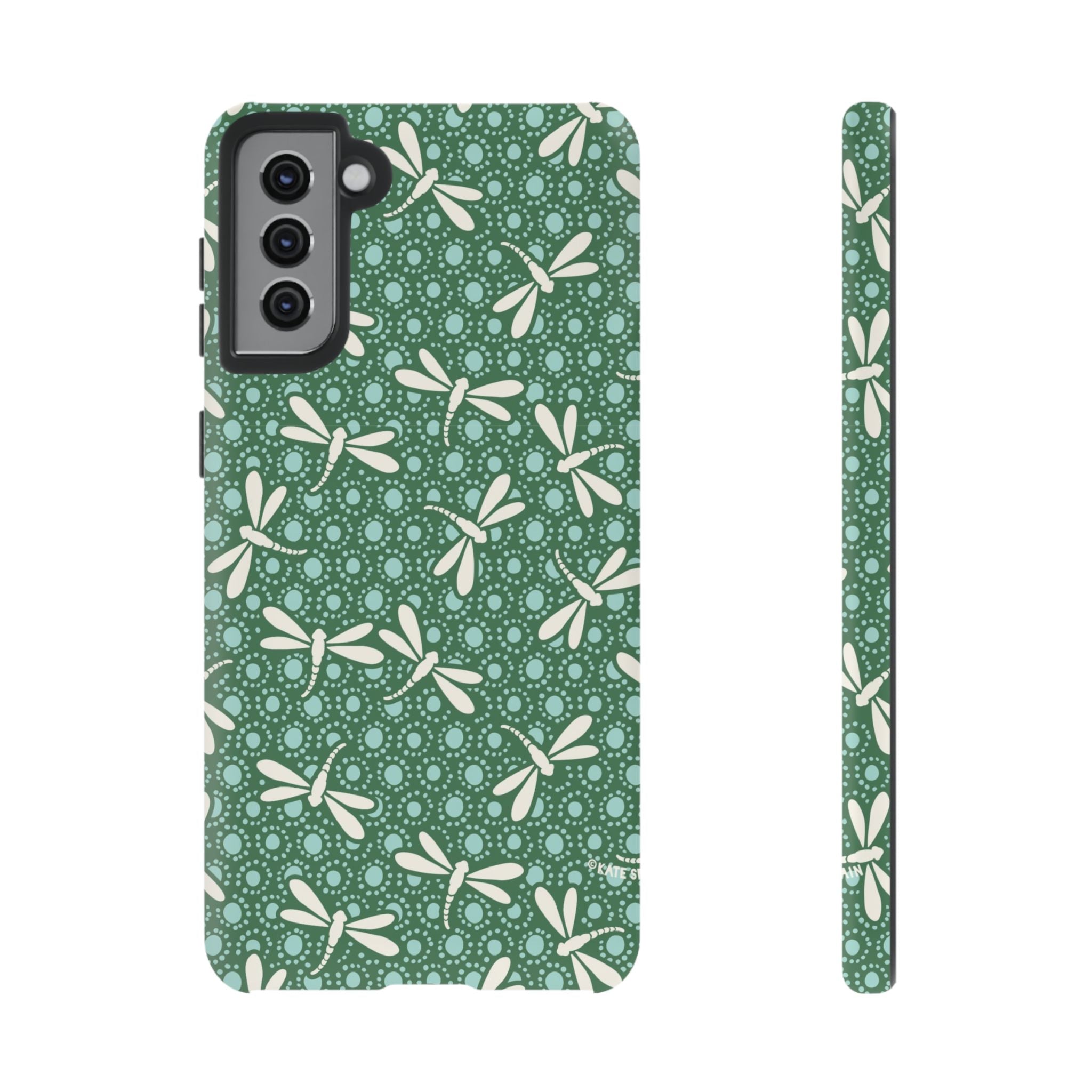 Dragonfly Samsung Galaxy S21 Plus Case – Matte | jade green, aqua, cream dragonfly print 