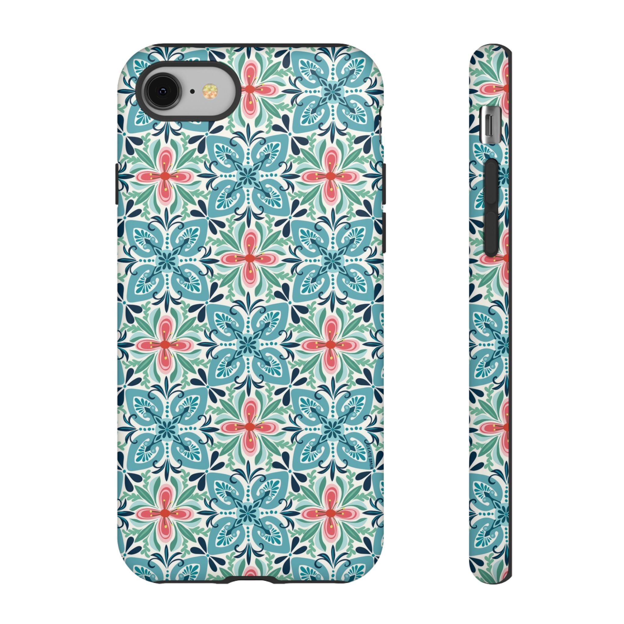 Stonecrop Tough iPhone 8 Case – Matte | sage, cream, blush botanical succulent print