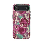 Luxury Tea Rose Burgundy MagSafe iPhone 17 Air Case – Glossy | burgundy, magenta, plum botanical rose floral print