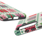 All Wrapped Up Samsung Galaxy S26 Case – detailed view of ports and buttons on case | cream, red, pink, green, mint geometric gift wrap holiday print